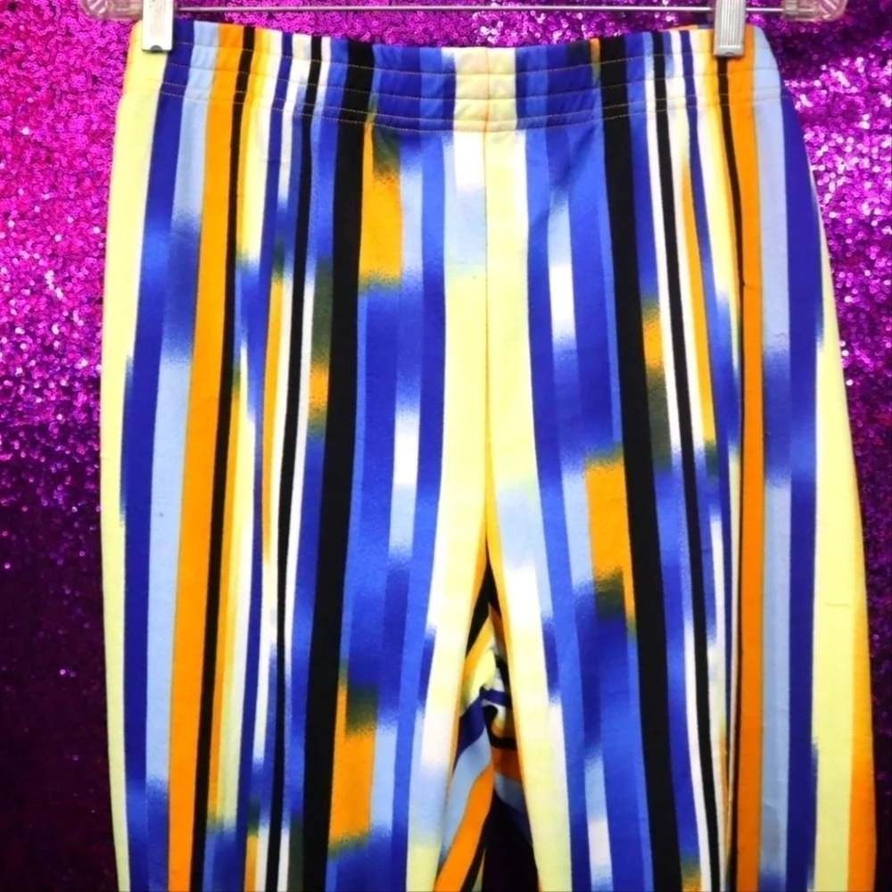 Bright Striped Pants 4XL SHEIN Curve Women Blue Yellow Orange JIT6665309